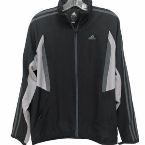 ADIDAS TRACK JACKET, BLACK/GRAY  S